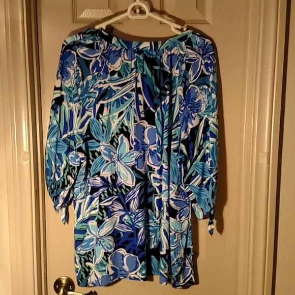 Cappagallo Women's L Blouse Blue floral - Picture 4 of 4